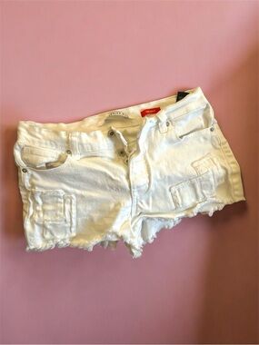 Celebrity Pink White Frayed Denim Cutoff Shorts